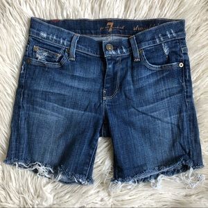 7 For all Mankind Straight Leg Cut Off Jean Shorts